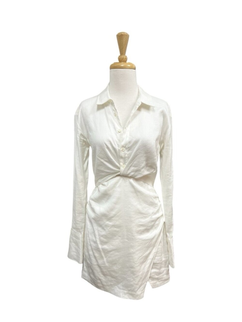 FRAME Twist Mini Shirt Dress Size Xs Linen